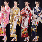Women Summer Kimono Robe Chinese Silk Satin Wafuku Japanese Sleepwear Plus Size