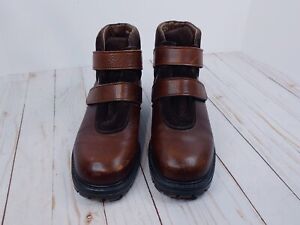 LL Bean Brown Leather Ankle Boots Womens Size 8.5 M Model 90518