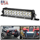 7inch Dual Row LED Work Light Bar Spot Flood Combo 60W Driving Fog ATV SUV Truck
