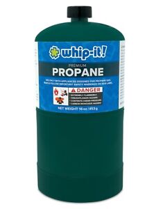 Whip It 1 Propane 16 Oz 1lb GAS Fuel Cylinder Camping Not Coleman Tank BBQ