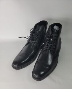 Kunsto  Genuine Leather Oxford Boots Men's Size 9.5  Black - No box