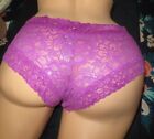 lot of 3 VICTORIA'S SECRET stretch LACE cheeky hip hugger HIPSTER  panties L/7