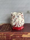 Speckled Vintage Red White and Blue Tulip Shaped Pottery Ceramic Vintage
