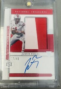 2021 National Treasures Justin Fields RPA RC Rookie Patch AUTO 17/49