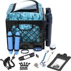Storage Crate with Dry Bag, Fishing Accessories Kit and Rod Holder, 24 Piece,