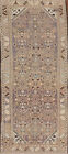 Vintage Muted Purple Geometric Mahal Traditional Hand-knotted Runner Rug 4x10