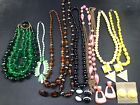 Vtg Jewelry Lot Multi Color Lucite Bead Necklaces Pierced Earrings Some Sets