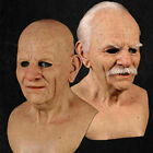 Latex Old Man Mask Male Disguise Costume Cosplay Halloween Party Realistic Props