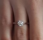 1 Ct 6 Prong Solitaire Round Cut Diamond Engagement Ring SI1 F White Gold 18k