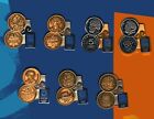 ATHENS 2004 OLYMPIC GAMES. A SET OF 7 PINS DEPICTING GREEK DRACHMA COINS