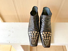 Gianni Barbato  black Rock Star booties, silver studded, Italy 37/7