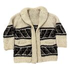 Vintage Cowichan Sweater Men's XL Chunky Knit Cardigan 70s 80s Lebowski
