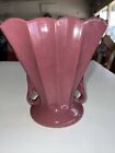 Zanesville pottery art deco fan vase maroon #851