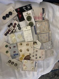 Lot of Carded Vintage Sewing Buttons Craft Buttons