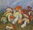 New ListingStill Life with Mushrooms Original Antique Oil Painting Soviet Art Signed 1964
