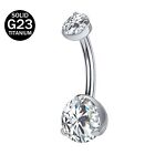 1-3Pcs/Lot 14G Titanium Belly Button Ring CZ Navel Piercing Barbell Body Jewelry