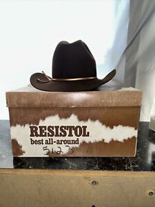 Resistol Self Conforming Black Cowboy Hat 4 XXXX Beaver Size 7 3/8 In Box