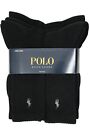 Polo Ralph Lauren Men's Black Classic Sport Crew Socks 6-Pack Silve Pony (10-13)