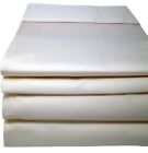 CinchFit Split Flex Cal King Fitted Sheet Set - No Tear 100% Cotton 4PC - Ivory