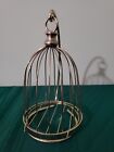 VINTAGE Minature BIRDCAGE WITH STAND BRASS-PLATED HOME INTERIOR