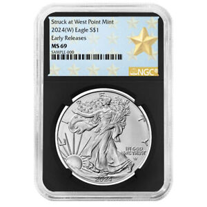 2024 (W) $1 American Silver Eagle NGC MS69 ER West Point Star Label Retro Core
