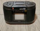 Vintage Sony Mega Watchman FD-555 Portable TV AM/FM Radio Cassette Player Works!