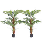 VEVOR Artificial Areca Palm Tree 4ft Tall Faux Tropical Palm Silk Plant 2 Pack