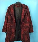 SOPHIA CASHMERE Women's Red And Black Snake Print Wool/Cashmere Overcoat Size-12