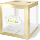 Wedding Card Box for Reception Transparent with Gold Border Money Box for Wed...