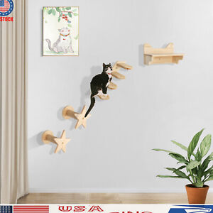 4  Pcs Wall-mounted Cat Climber Set Cat Shelves Scratching Post