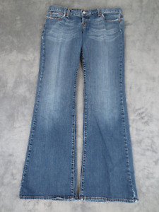 Lucky Brand Jeans Womens 14 Long Blue Denim Lil Emerald Flare Low Button Fly