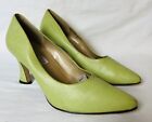 Calico Women’s Pump Shoes Sz 8.5M Green Leather Pointed Toe Formal Business