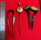 Jpn Hairpin Set of 3 Kimono Antique Traditional Comb Kanzashi Hair Accessory FS