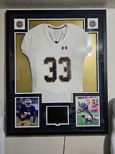 Josh Adams Game Worn 2015 Notre Dame Jersey With Video Highlight Frame