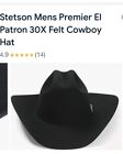 Stetson black cowboy hat made in USA 60 7 1/2 in a hat box