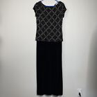 Vintage En Francais Huey Waltzer Dress Evening Maxi Size Petite 12 MiUSA Black