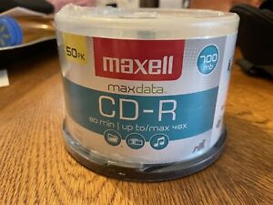 50 Pack - Maxell CD-R 700mb 80min 48x Recordable Media Discs - New W/ Spindle