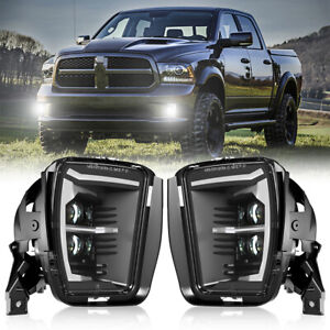 LED Fog Lights Accessories For Dodge Ram 1500 2013 2014 2015 2016-2018 with DRL