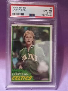 New Listing1981 TOPPS #4 LARRY BIRD PSA 8  with OC qualifier