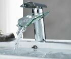 Glass Waterfall Faucet Creative Modern Design Single Handle Chrome Matte Brushed