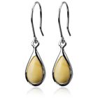 925 Solid Sterling Silver Butterscotch Baltic Amber Classic Drop Nice Earrings