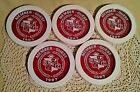 DUPONT COUNTRY CLUB COASTERS SET 5 RED WHITE PLASTIC MEMBER GUEST 1982 DELAWARE.