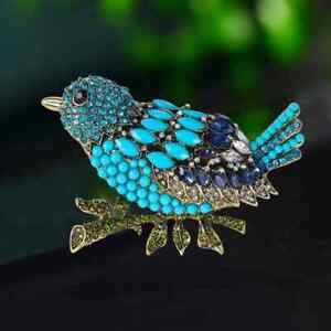 Creative Animal Corsage Full Rhinestones Bird Brooch Women Unisex Clothing Pin