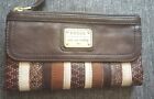 FOSSIL Long Live Vintage 1954 Multicolor Brown Patchwork Leather Wallet Clutch