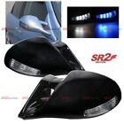 For 1999-2004 Ford Focus Blue White LED M-3 Style Manual Black Side Mirror LH RH (For: 2004 Ford Focus)