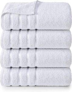 4 Pack Premium Viscose Oversized Bath Set 100% Ring 27 x 54 Inches Utopia Towels