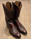 Lucchese Mens Black Cherry Red Leather Boots Western Cowboy L6630 Size 10.5A