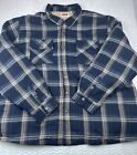 Wrangler Shirt Mens 3XL Blue Plaid Flannel Sherpa Lined Button Up Jacket Shacket
