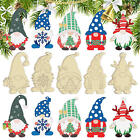 25 Pieces Christmas Wooden Gnome Hanging Ornaments Unfinished Wood Cutouts