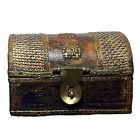 New ListingVintage Handmade Decorative Trinket Wooden Box With Brass Fittings